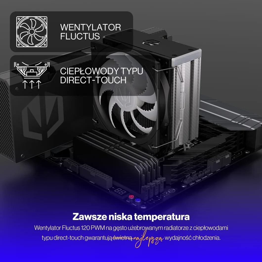 ENDORFY Fera 5 ARGB Chłodzenie CPU 120 mm PWM, Wydajny Cooler Procesora, Cichy Radiator Wieżowy, 4 Heatpipe, ARGB LED + Kontroler, AM5 AM4 LGA1700 Intel AMD, 220W TDP