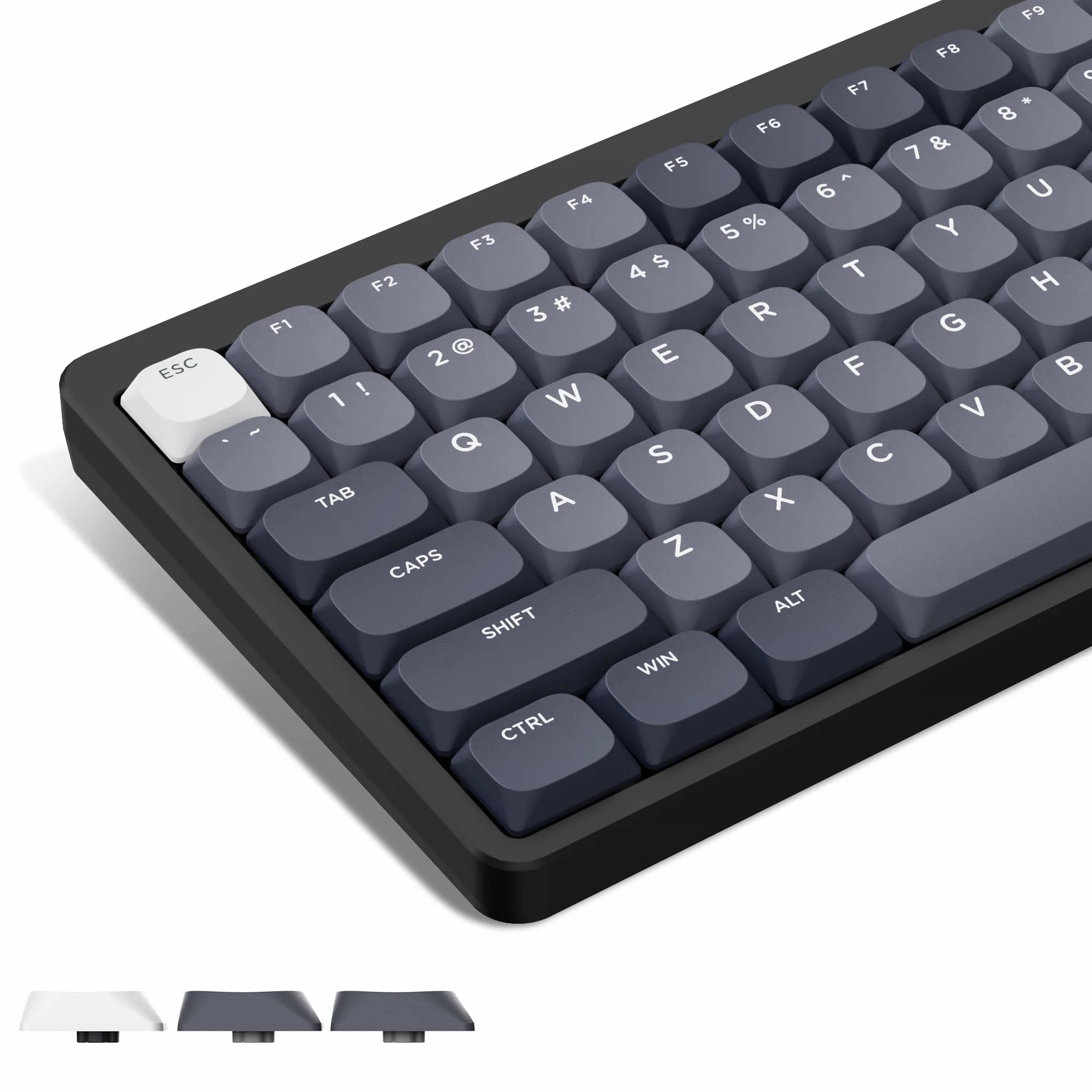 Klawiatura mechaniczna PBT 75% niskoprofilowe klawisze ANSI US szary