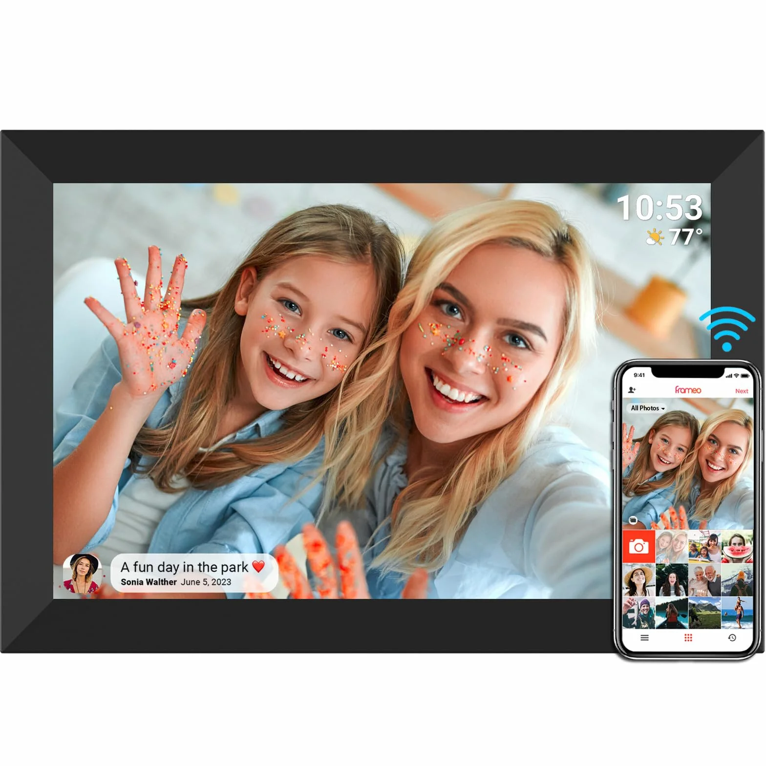 FRAMEO cyfrowa ramka na zdjęcia 10,1 cala 1280x800 IPS ekran dotykowy Smart Cloud 32 GB