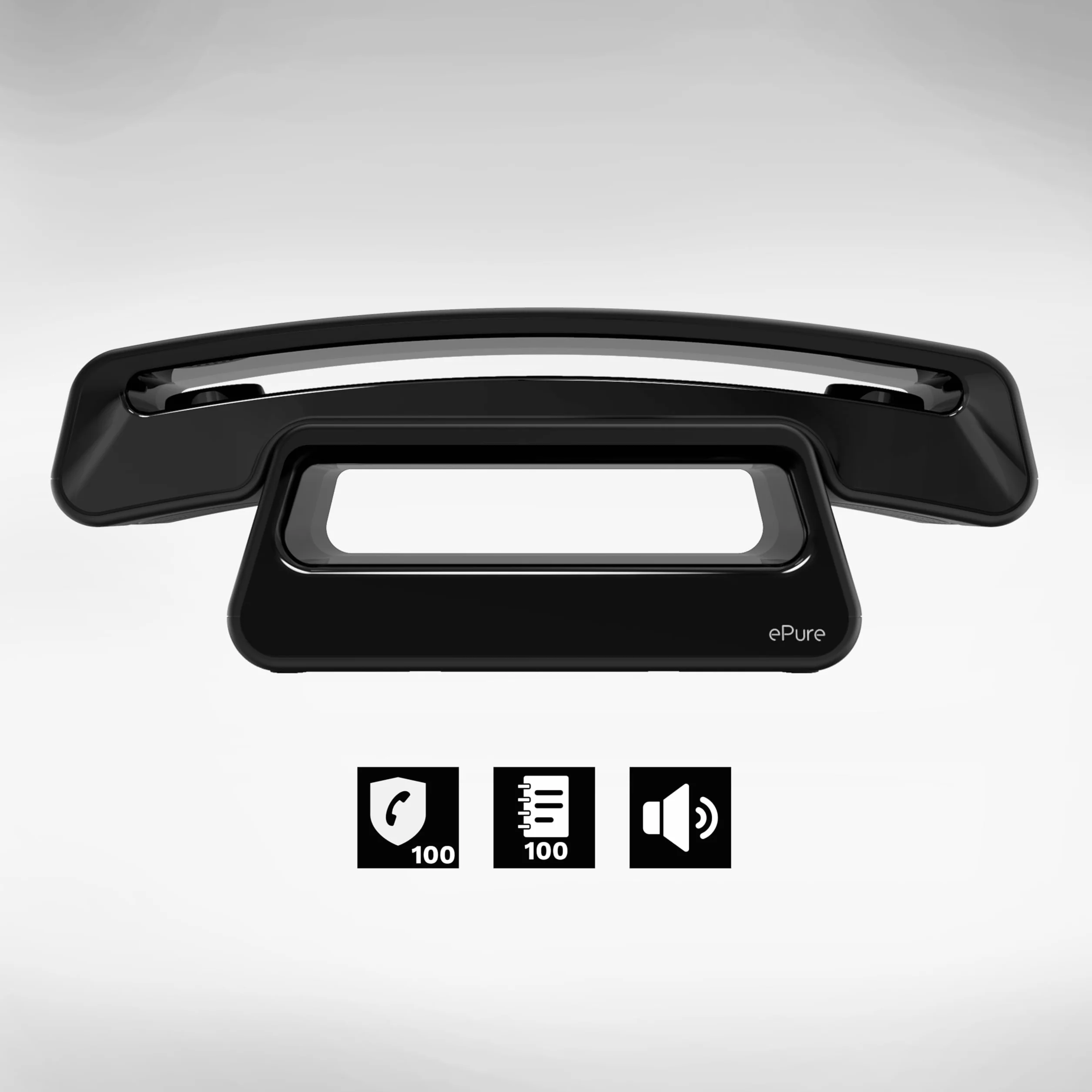 ALCATEL Epure Iconic bezprzewodowy telefon stacjonarny DECT – styl vintage – duży wyświetlacz graficzny o wysokiej rozdzielczości – funkcja głośnomówiąca – funkcja blokowania połączeń – czarny