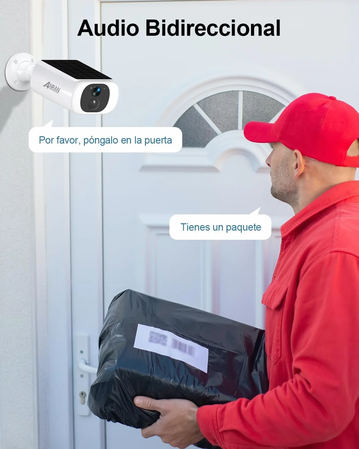 ANRAN 2K Zewnętrzna Kamera Monitorująca z Akumulatorem, Bezprzewodowa Kamera Monitorująca na Zewnątrz z Panelem Słonecznym, WiFi 2,4 GHz, Wodoodporność IP65, Dwukierunkowe Audio, C3