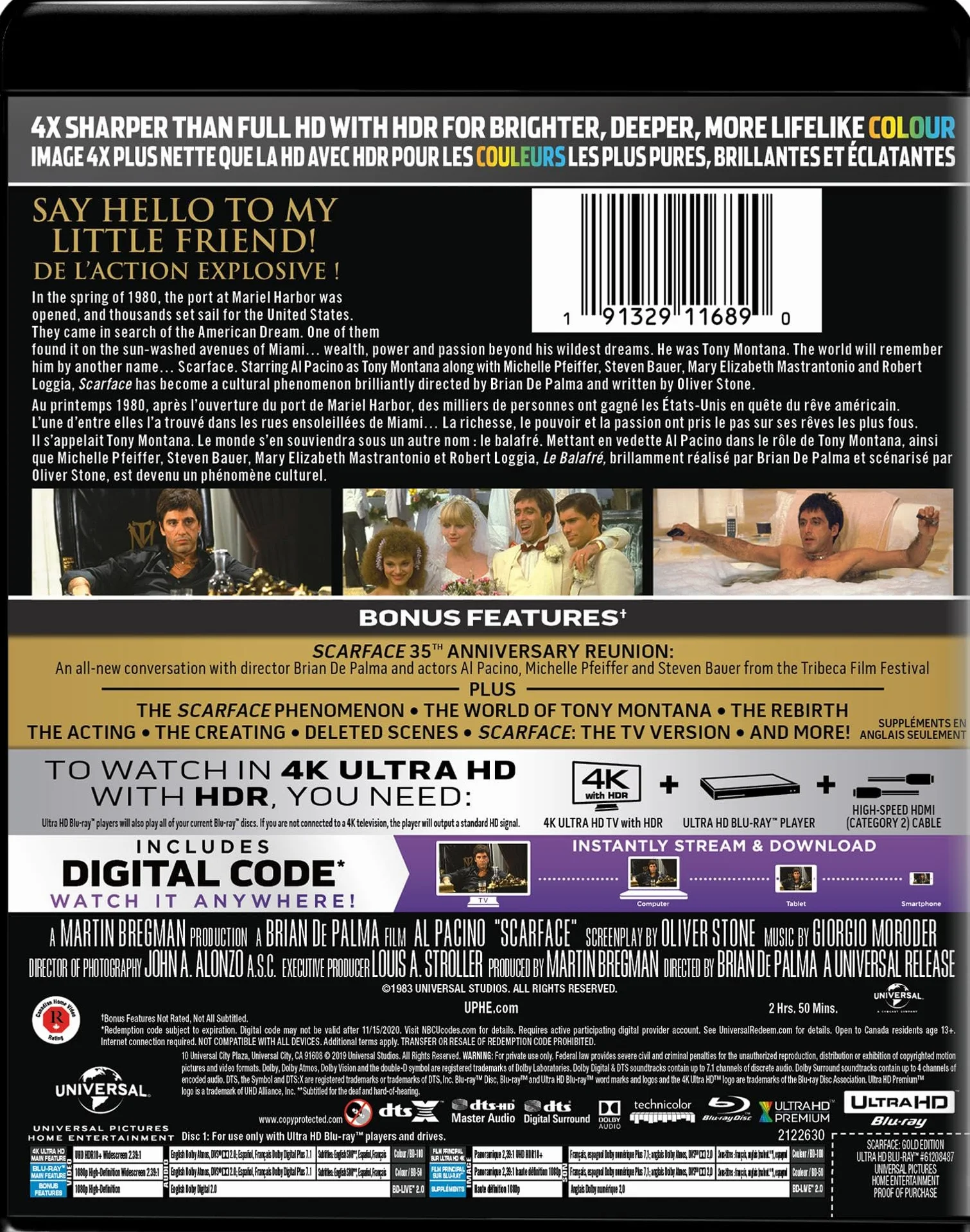 Scarface 1983 Gold Edition 4K Ultra HD Blu-ray Digital