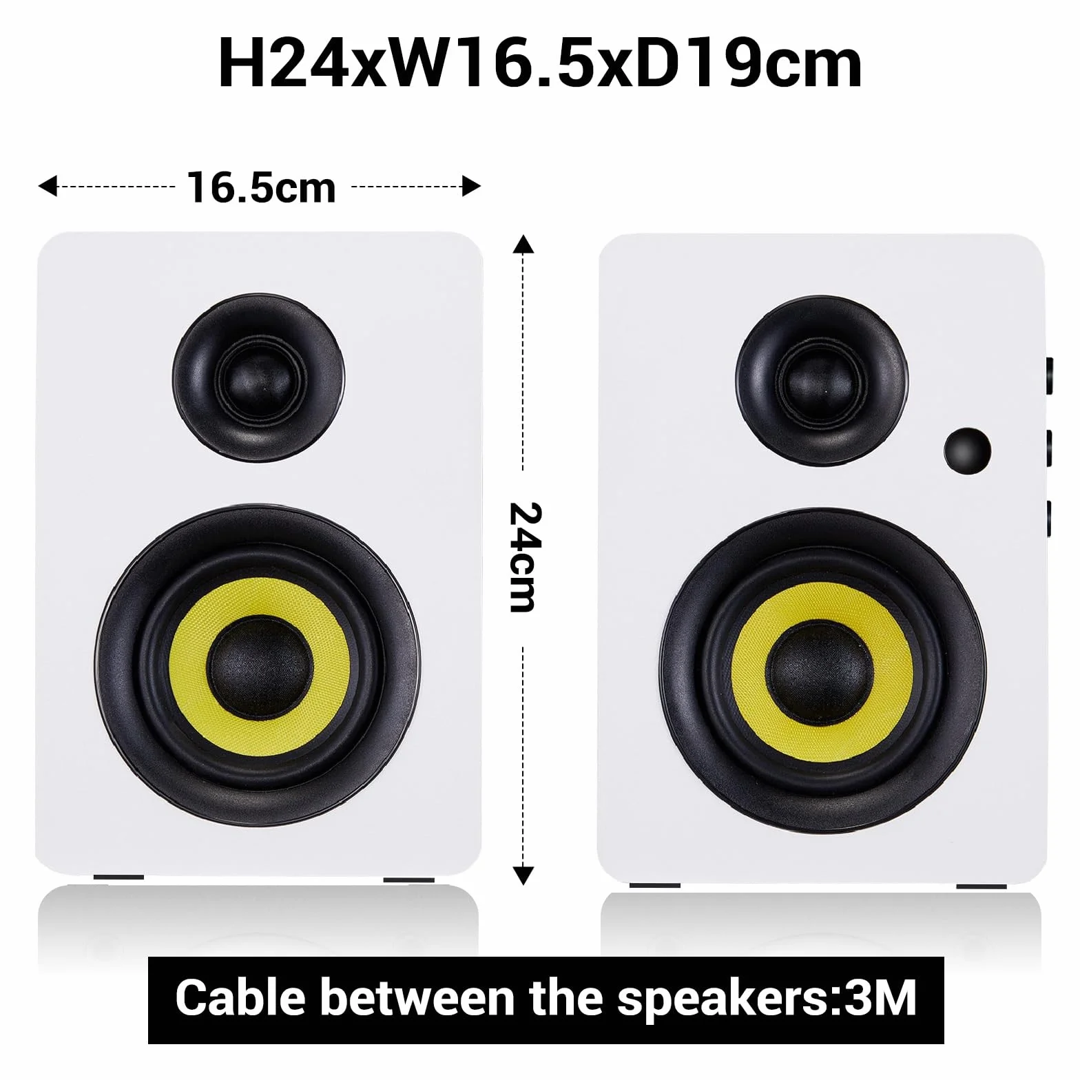 Sanyun SW206 80W głośniki półkowe monitor HiFi 4" przetwornik BT 5.4 DAC 24bit białe