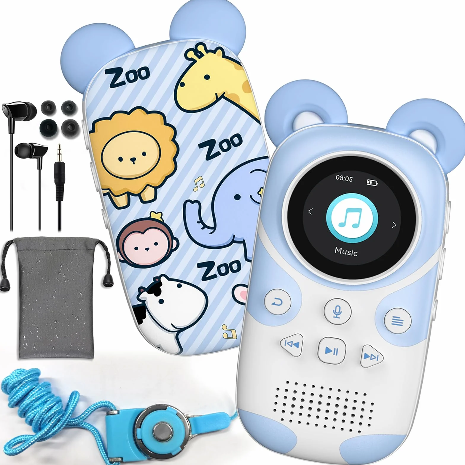 Odtwarzacz MP3 dla dzieci Bluetooth 5.3 64 GB z radiem FM i budzikiem