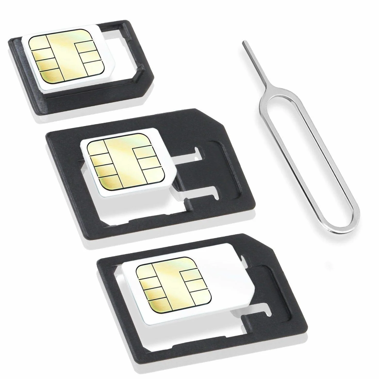 Wicked Chile 8in1 Micro Nano SIM Adapter Zestaw i standardowe karty + Pin do kart SIM do telefonu komórkowego, tabletu, routera WLAN, LTE Router podróżny, Surfstick(z etui podróżnym)