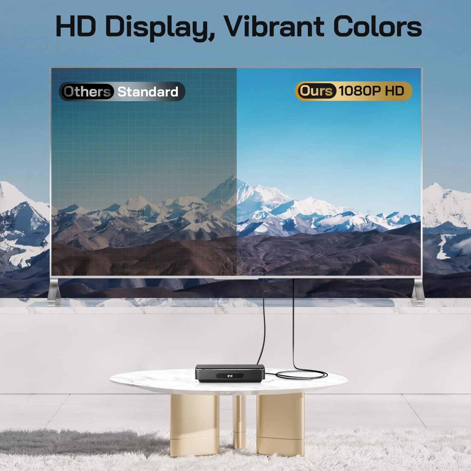 WOLFANG Odtwarzacz DVD do Telewizora z HDMI, 1080P Full HD Region Free, Pilotem i Kablem Type-C, Odtwarzaczem CD do Domowego Systemu Stereo, Portem USB (Nie Blu-ray)