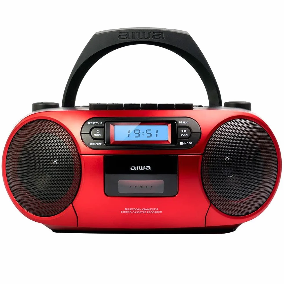 BOOMBOX RADIOODTWARZACZ KASETOWY, CD, USB, BLUETOOTH - AIWA BBTC-550RD