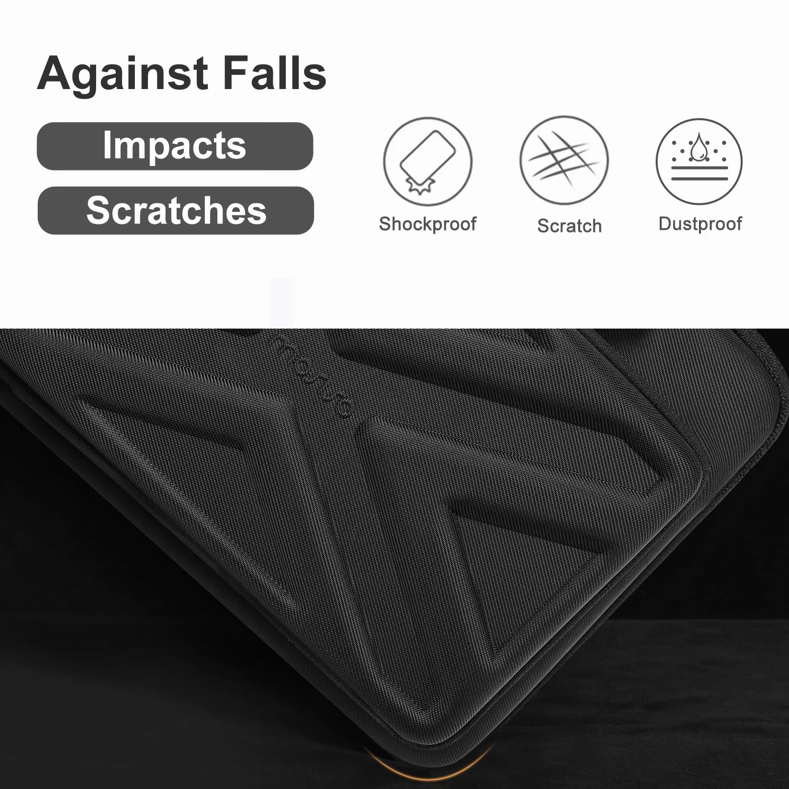 MOSISO Twarda obudowa na laptopa 15,6-16 cala, odporna na wstrząsy wodoodporna obudowa na laptopa, twarda obudowa, kompatybilna z MacBook HP Dell, torba na komputer z solidnym uchwytem, przednią