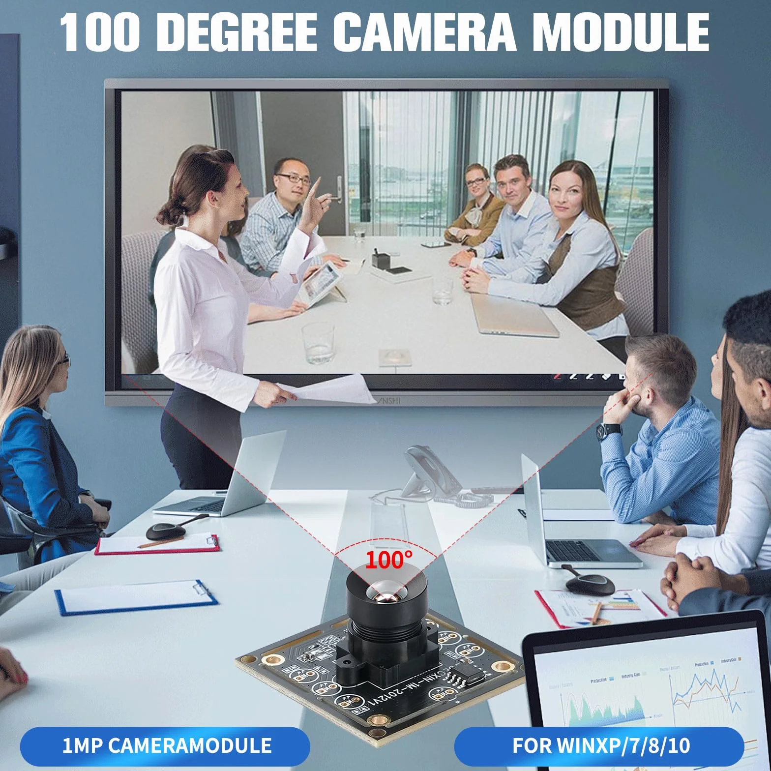 3-częściowy moduł kamery 100 stopni OV9732 – wysoka czystość obrazu z chipem HD 720p, rozdzielczość 1MP, sterownik USB, z kablem o długości 2 m, kompatybilny z Autodarts.Io, do wszechstronnych