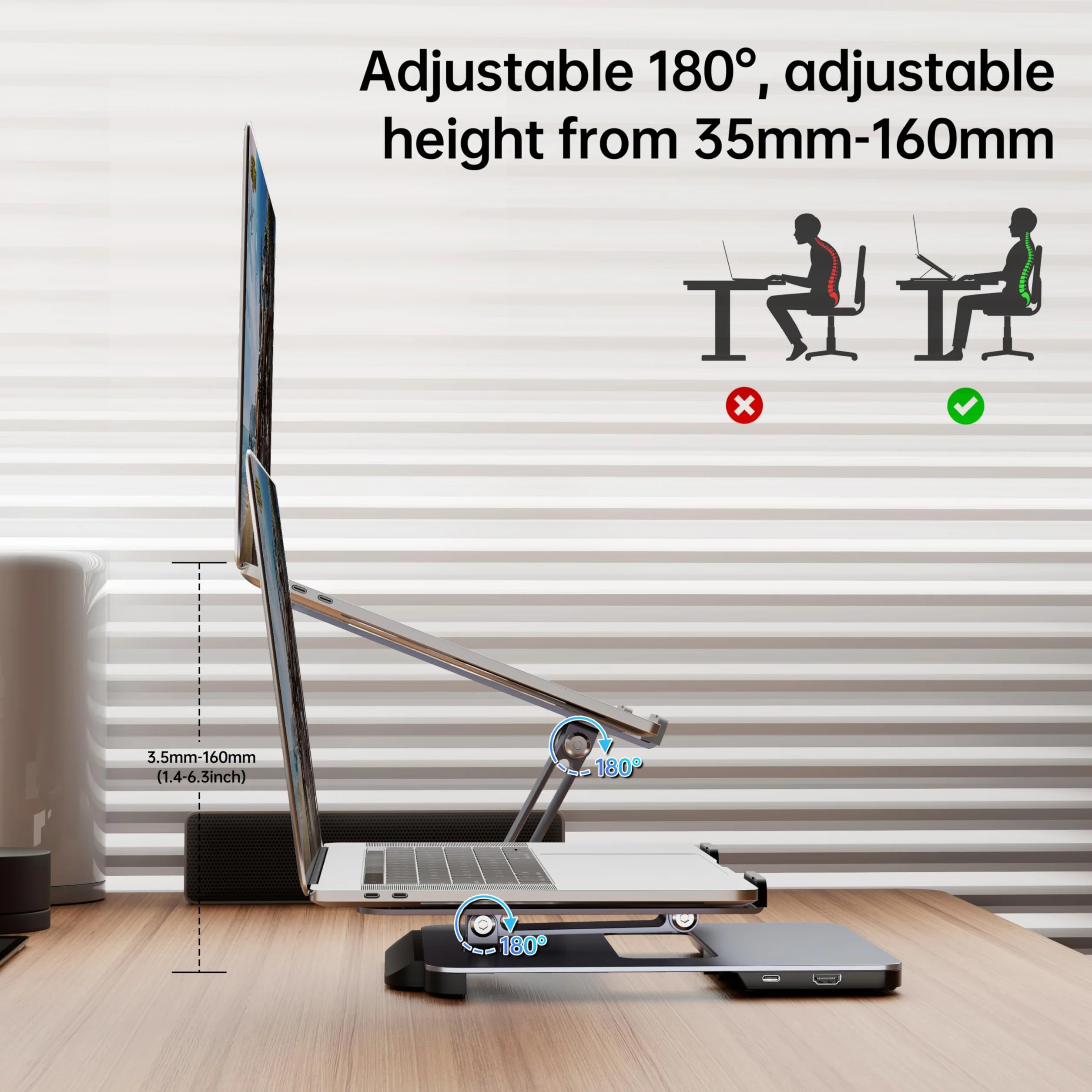 BENFEI Podstawka pod laptopa USB C 6w1 Stacja dokująca HDMI 4K 60 Hz 4xUSB3.0 100W PD