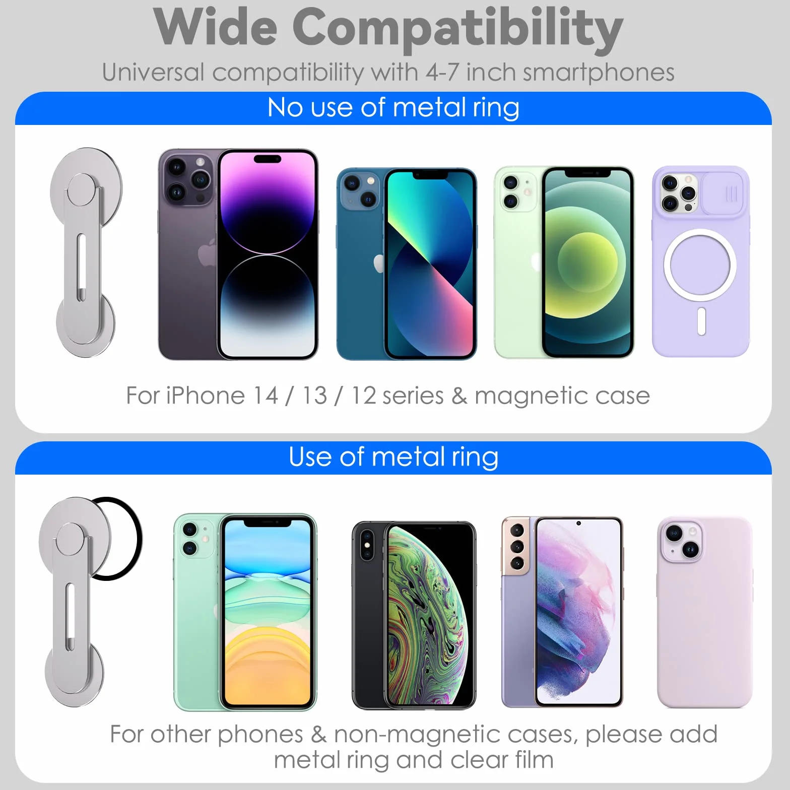 CloudValley Magnetyczny uchwyt na telefon komórkowy, regulowany uchwyt na kamerę, kompatybilny z MagSafe iOS 16/MacOS Ventura, wąski uchwyt przedłużający do laptopa