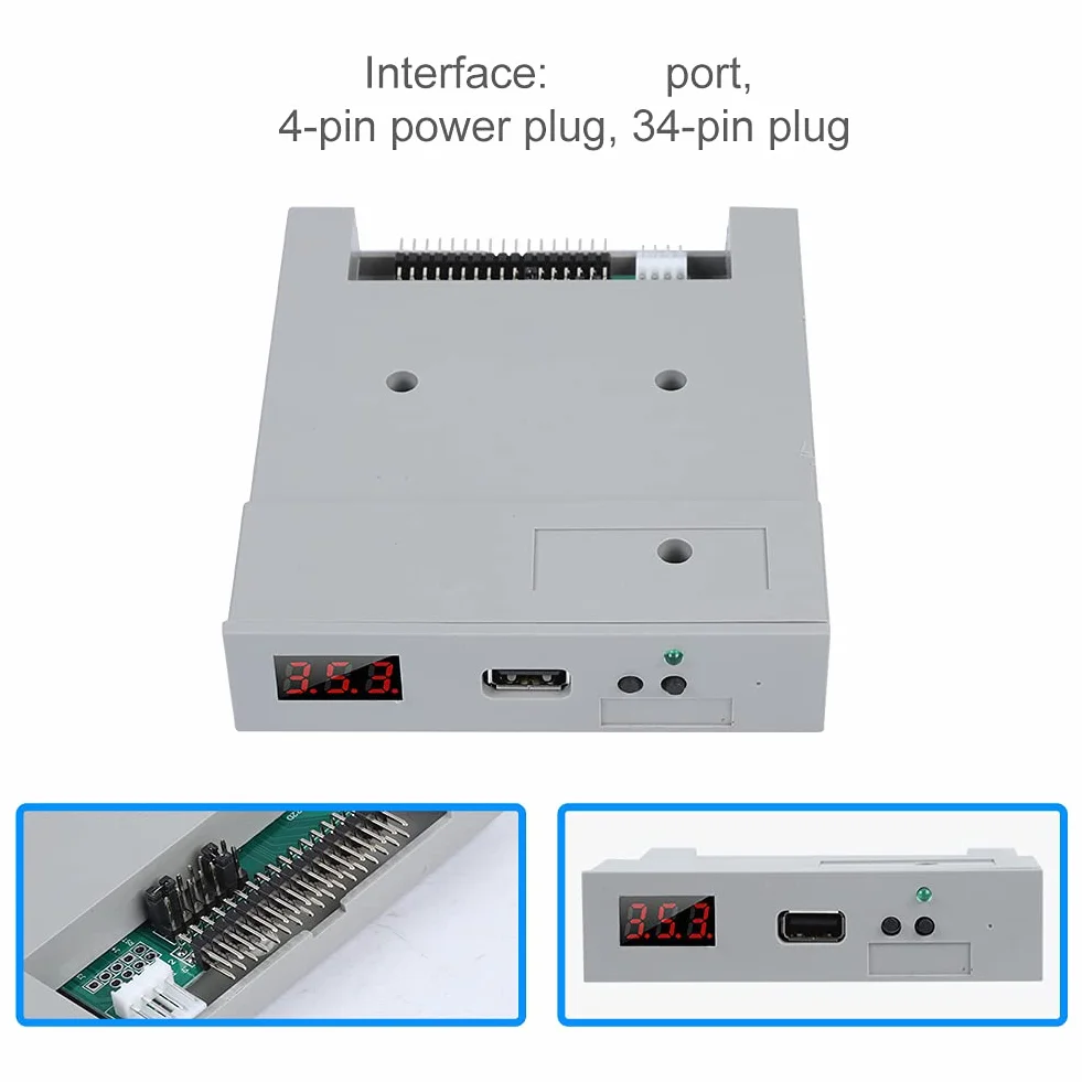 Srliya Gotek Emulator Stacji Dyskietek 12×10×3 Sfr1m44-u100 3.5in 1.44mb Usb Ssd Emulator Stacji Dyskietek Plug and Play, SRLIYAGG7NSXO5BK