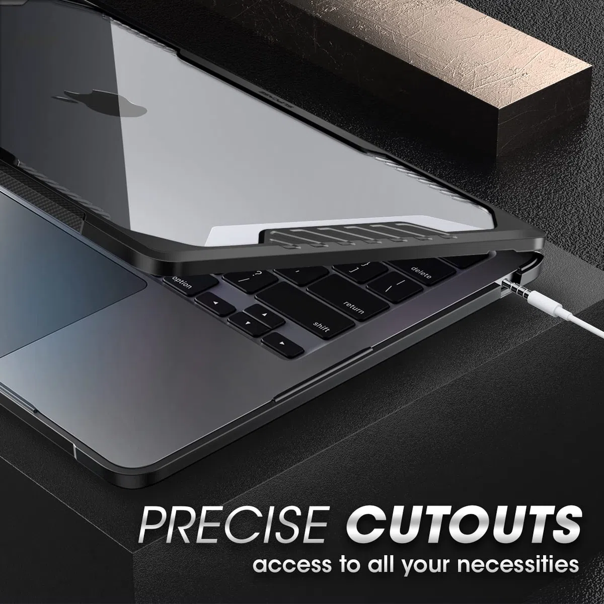 SUPCASE Etui Unicorn Beetle do MacBooka Air 13,6" (M3/2024, M2/2022) A2681, dwuwarstwowe twarde etui do MacBook Air 13,6" z Touch ID (czarne)