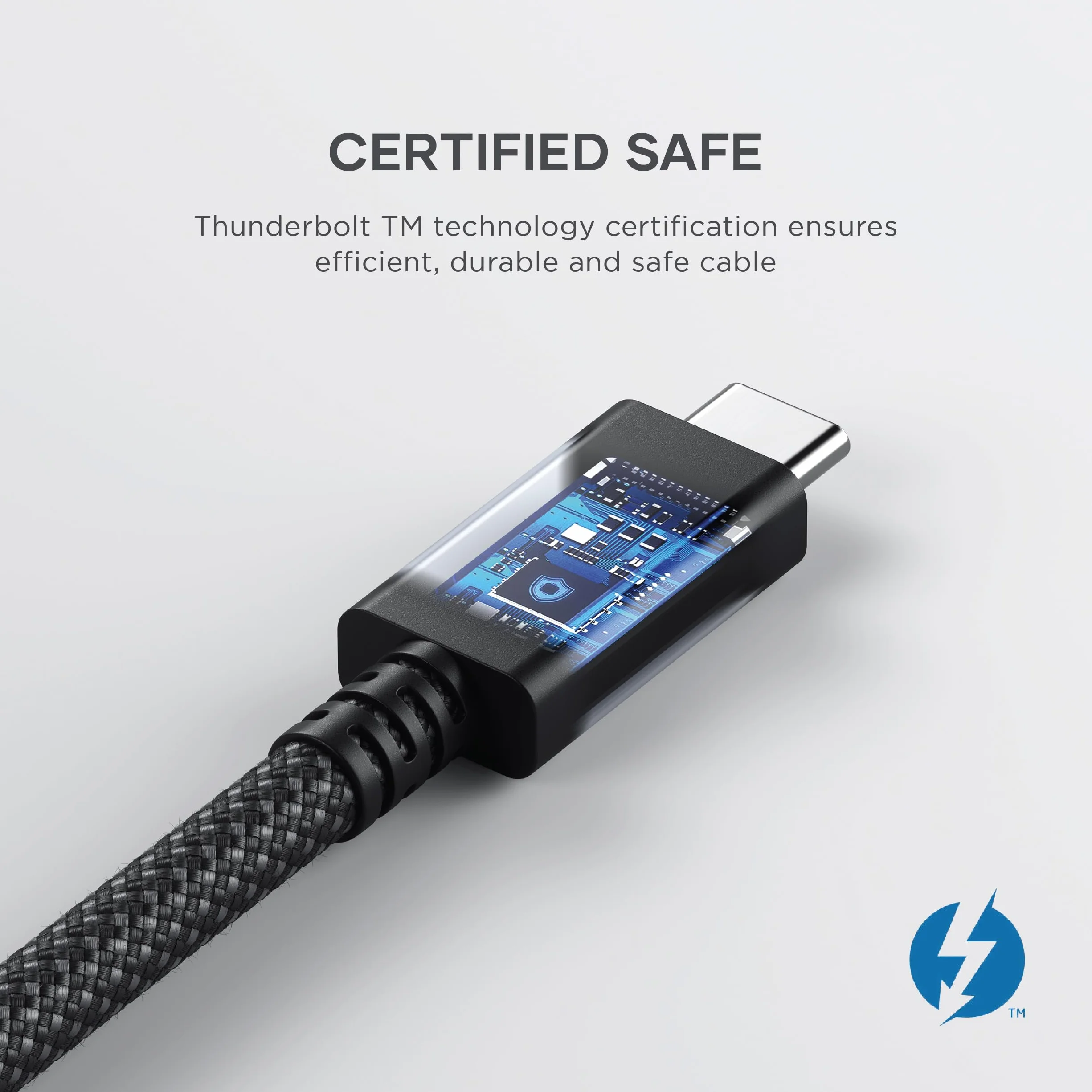SATECHI Certyfikowany kabel Thunderbolt 4 USB-C (1 m), ładowanie 240 W, obsługa 8K@60Hz, prędkość transferu 40 Gb/s, PCIe, kompatybilny z Thunderbolt 4/3, USB4, USB-C, MacBook