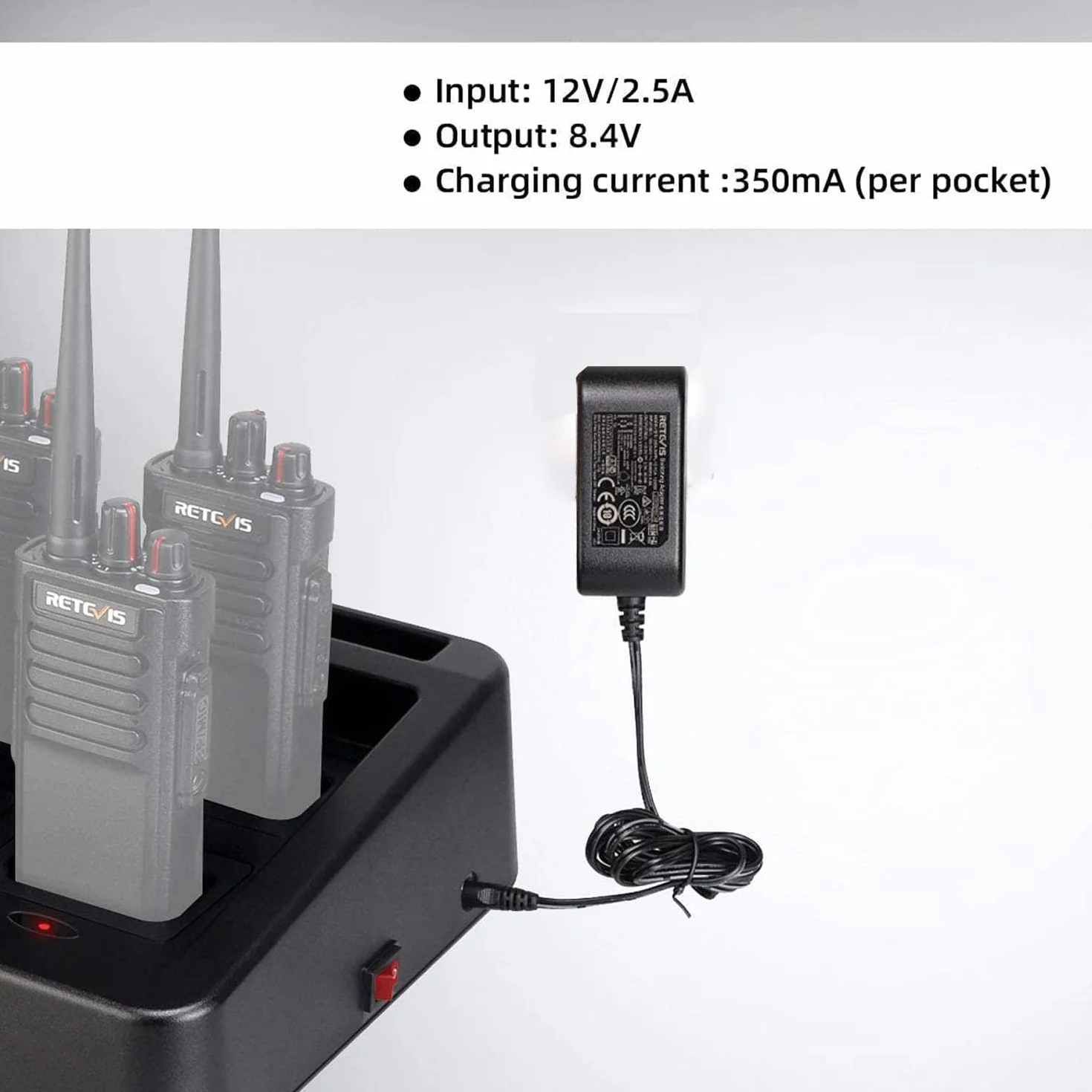 Retevis RT29 Ailunce Hd1 Walkie Talkie Six-Way Charger, Praktyczna łAdowarka Kompatybilna Z Radiotelefonem Ailunce HD1/HD2 Retevis RT29 RT29S RT29D (1 Szt.)
