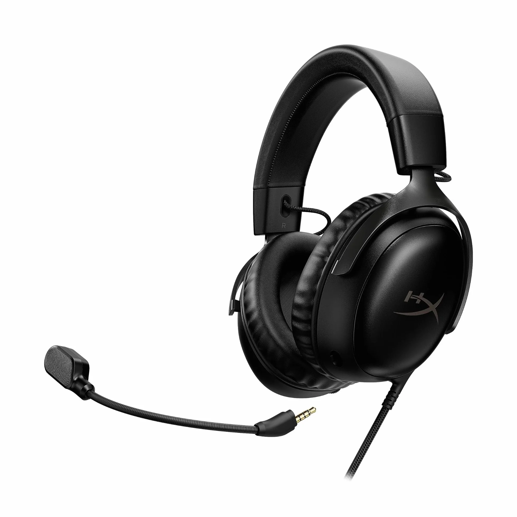 HyperX Cloud III – przewodowy zestaw słuchawkowy do gier, PC, PS5, Xbox Series X|S, kątowy sterownik 53 mm, DTS, pianka memory, stabilna rama, ultra przezroczysty mikrofon 10 mm, USB-C, USB-A, 3,5 mm,