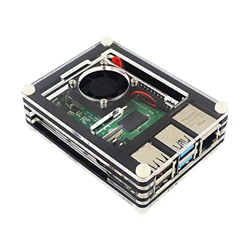 Digitalkey Obudowa do Raspberry Pi 4 akrylowa z wentylatorem chłodzącym i radiatorami
