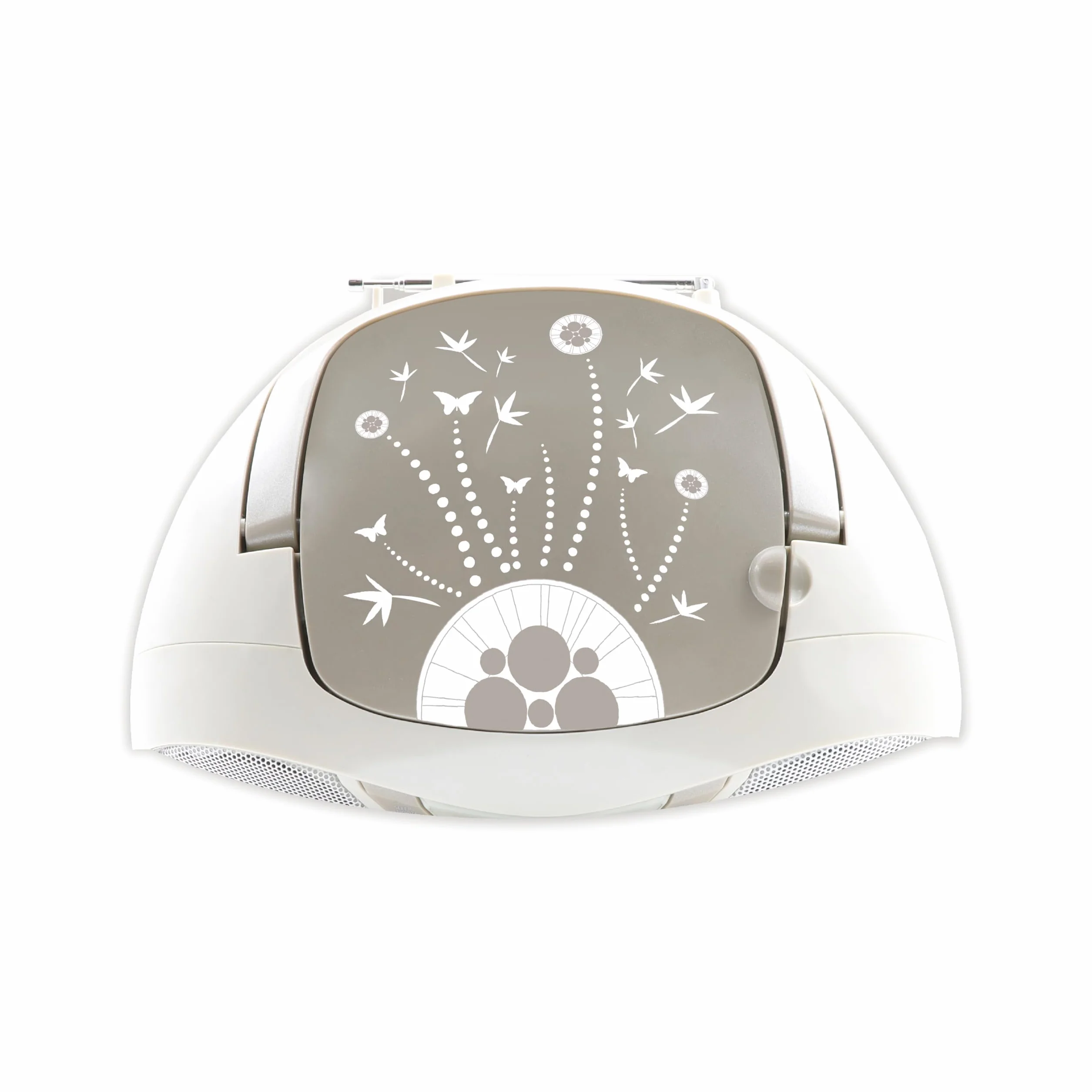 MOOOV Soft Grey przenośny odtwarzacz CD CD-R CD-RW CD-MP3 radio FM port USB dźwięk stereo 6W