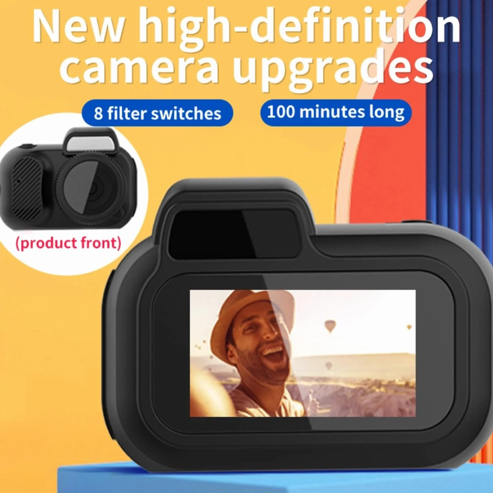 Mini Aparat Cyfrowy z Ekranem LCD Pełna rozdzielczość 1080P 2 MP 100 Minut Żywotność Baterii CMOS Mały Kompaktowy Przenośny Rejestrator Wideo z Paskiem na Nadgarstek