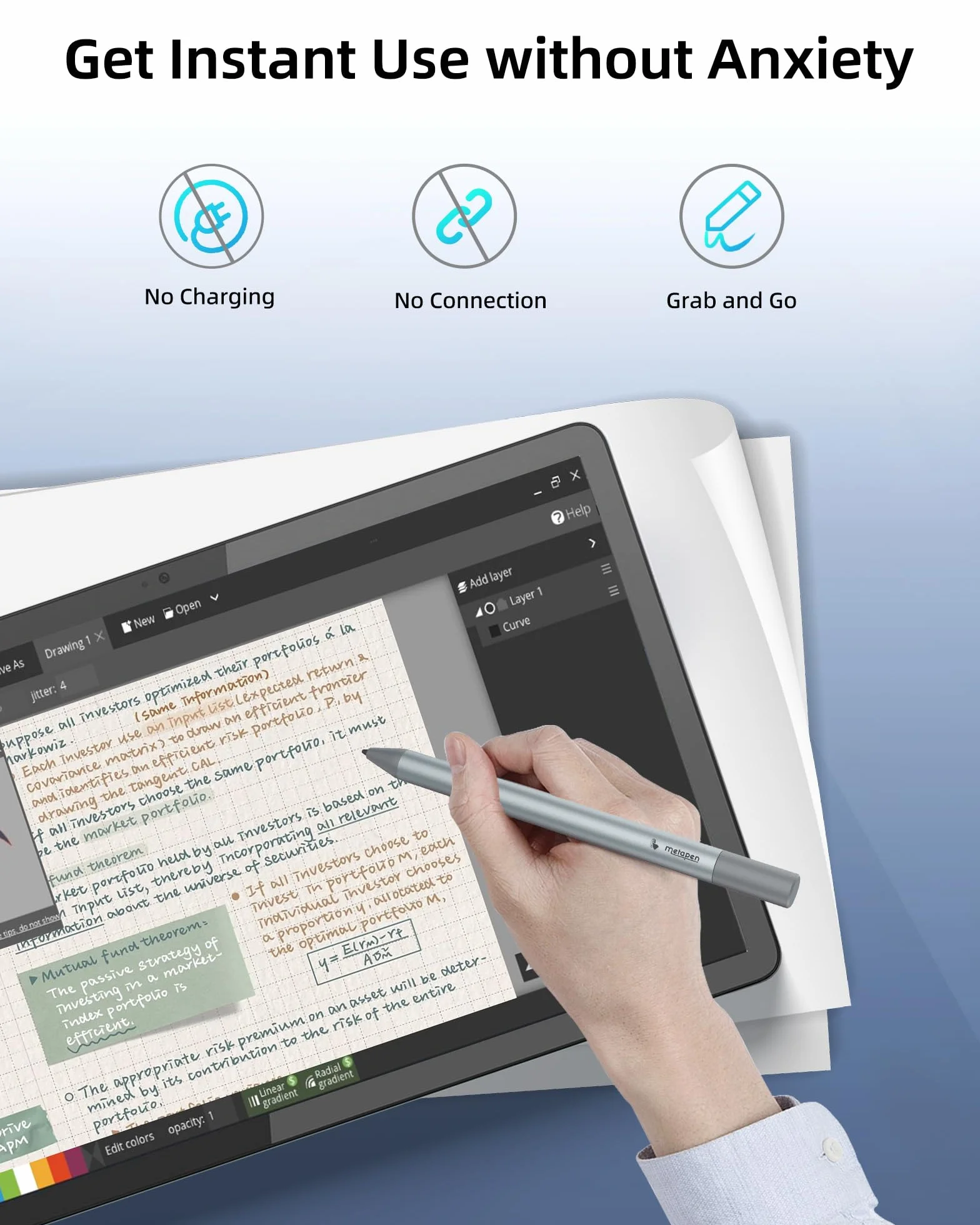 Metapen USI Stylus Pen G1 Air do Chromebooków, poziom ciśnienia 4096, dla ASUS, HP, Acer, Lenovo i Samsung