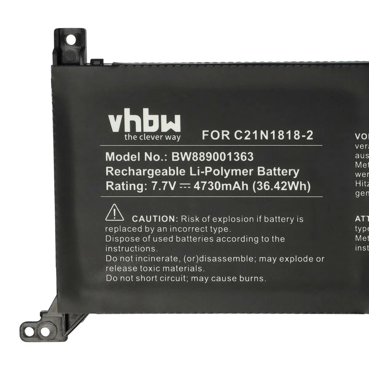 vhbw Bateria kompatybilna z laptopami Asus X515EP, X515F, X515FA, X515J, X515JA, X515JAN, X515JF, X515JP (4730mAh, 7,7 V, litowo-polimerowa)