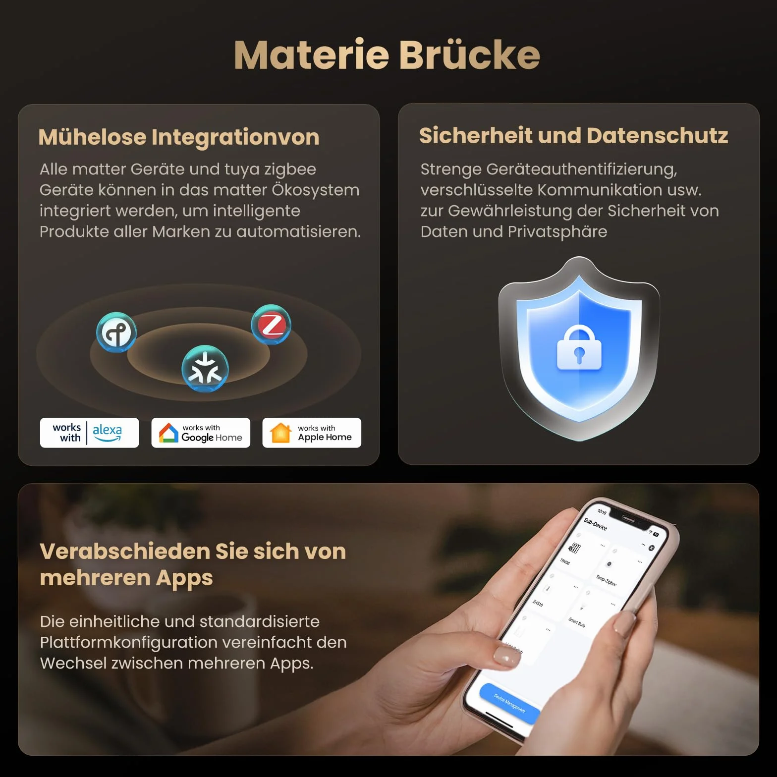 MIUCDA Zigbee Gateway i Matter Thread Hub do automatyki domowej, obsługuje Alexa, Google Assistant, Apple HomeKit, SmartThings
