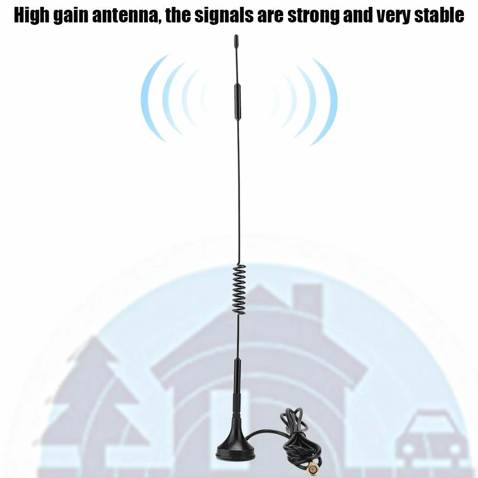 Sxhlseller Antena, moduł bezprzewodowy 433 MHz 10dBi wysoki zysk, 31 cm metalowa antena bezprzewodowy moduł magnetyczna antena ssąca SMA męska