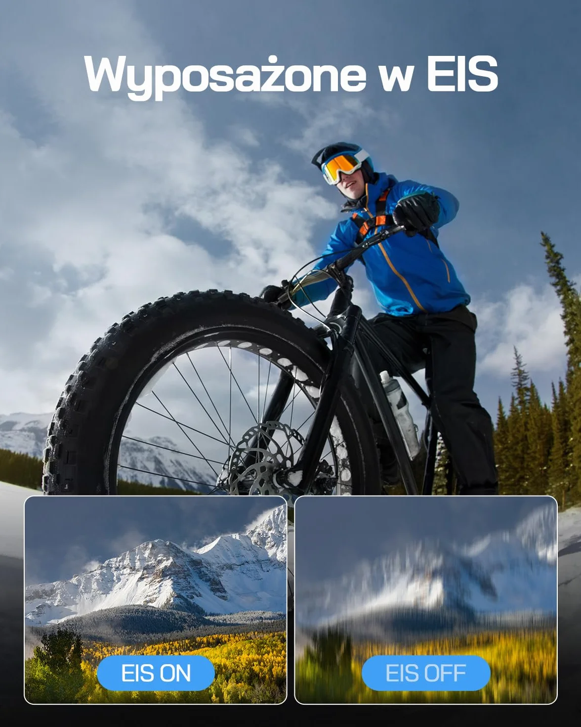 WOLFANG GA120 4K kamera sportowa 20 MP wodoodporna 40 m szerokokątna WiFi 170° z EIS