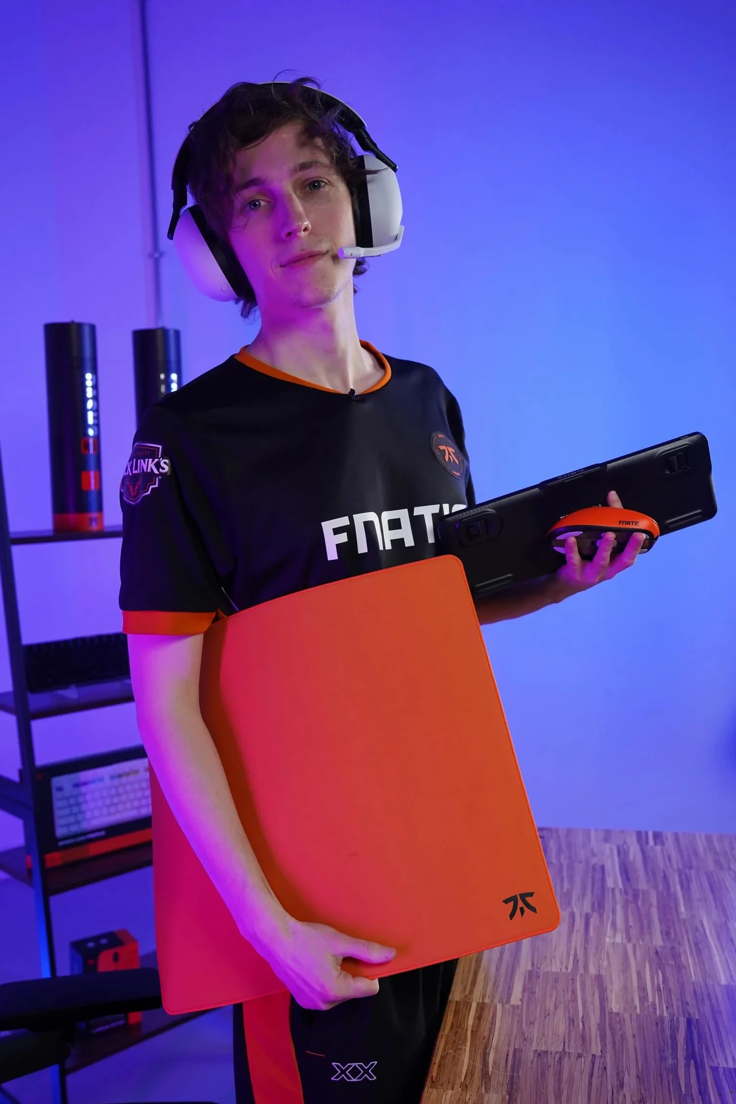 Fnatic MAX Focus 3 L Pro Gaming Mouse Mat 480 x 400 x 6 mm Sunrise Orange Smooth Cloth Control Surface Water Resistant Non-Slip Poron Foam Base