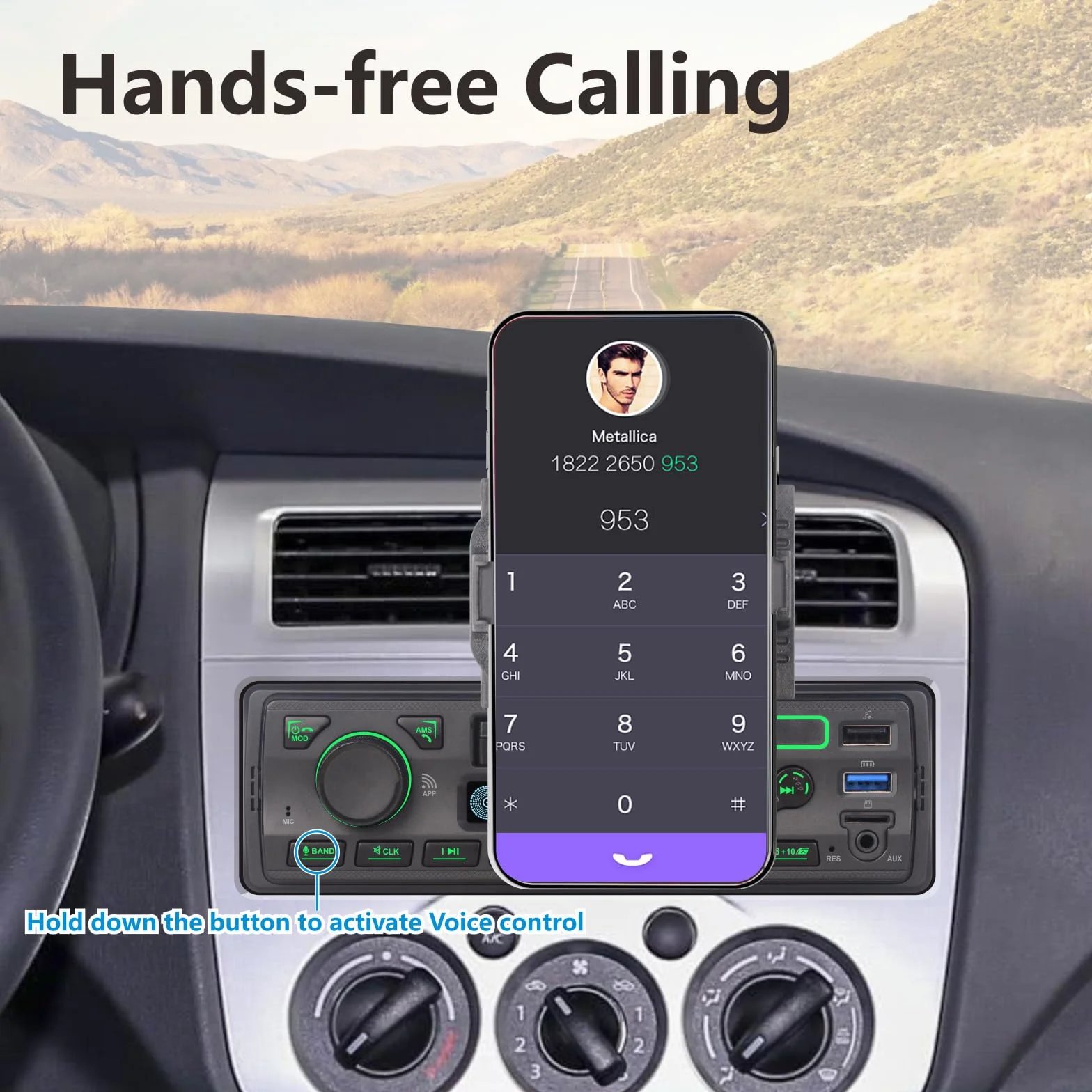 Samochód stereo z singlem Bluetooth Single Din with App Control MP3 Odtwarzacz obsługuje połączenia bezpłatne/USB/FM/AM/TF/Aux-in/EQ, odbiorniki radiowe samochodowe z uchwytem telefonu Zewnętrzne mikrofon SWC