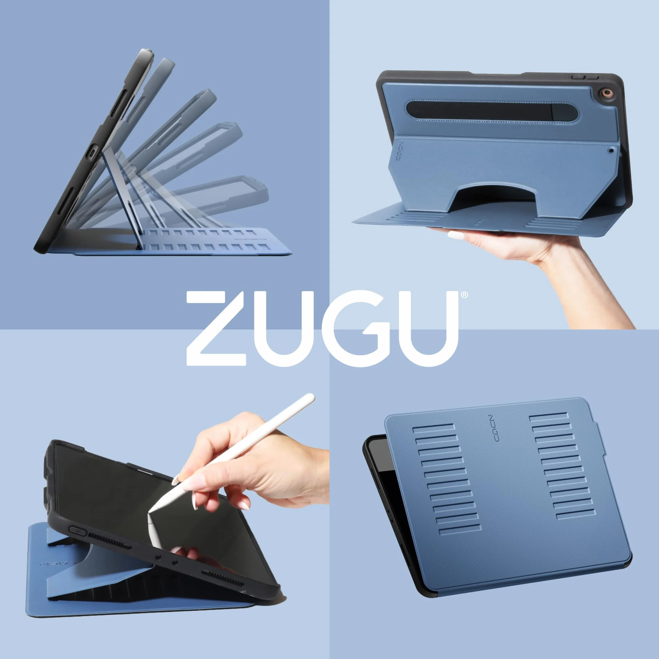 ZUGU CASE iPad 11/10 Generacji Case (A16 2025/2022) 10.9 Etui - Ultra Cienki Ochronny - Apple Pencil Kieszeń - Wygodne 8-Magnetycznie Kątom Stojak Automatyczne Usypianie/Budzenie [ Czarny ]