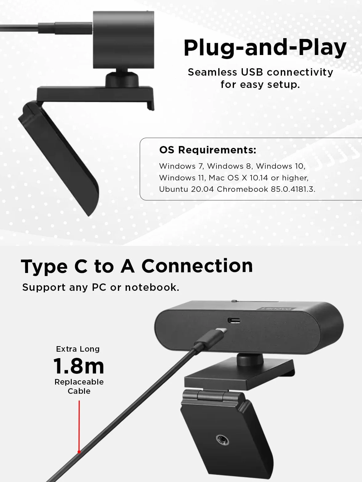 LENOVO Unknown Performance FHD Webcam - Kamera internetowa - Pan/Tilt