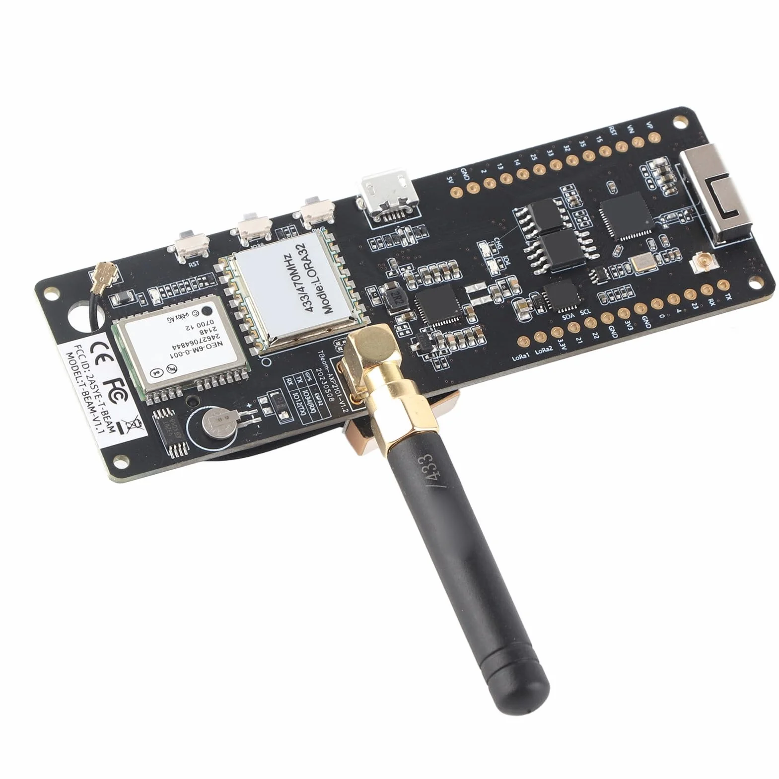 dla TTGO T-Beam ESP32 LoRa 915 Mhz Moduł GPS WiFi z płytką rozwojową Podstawy Baterii, moduł GPS NEO-6M, Globalny System Pozycjonowania, Uniwersalny Zasilacz 3 V-5 V.