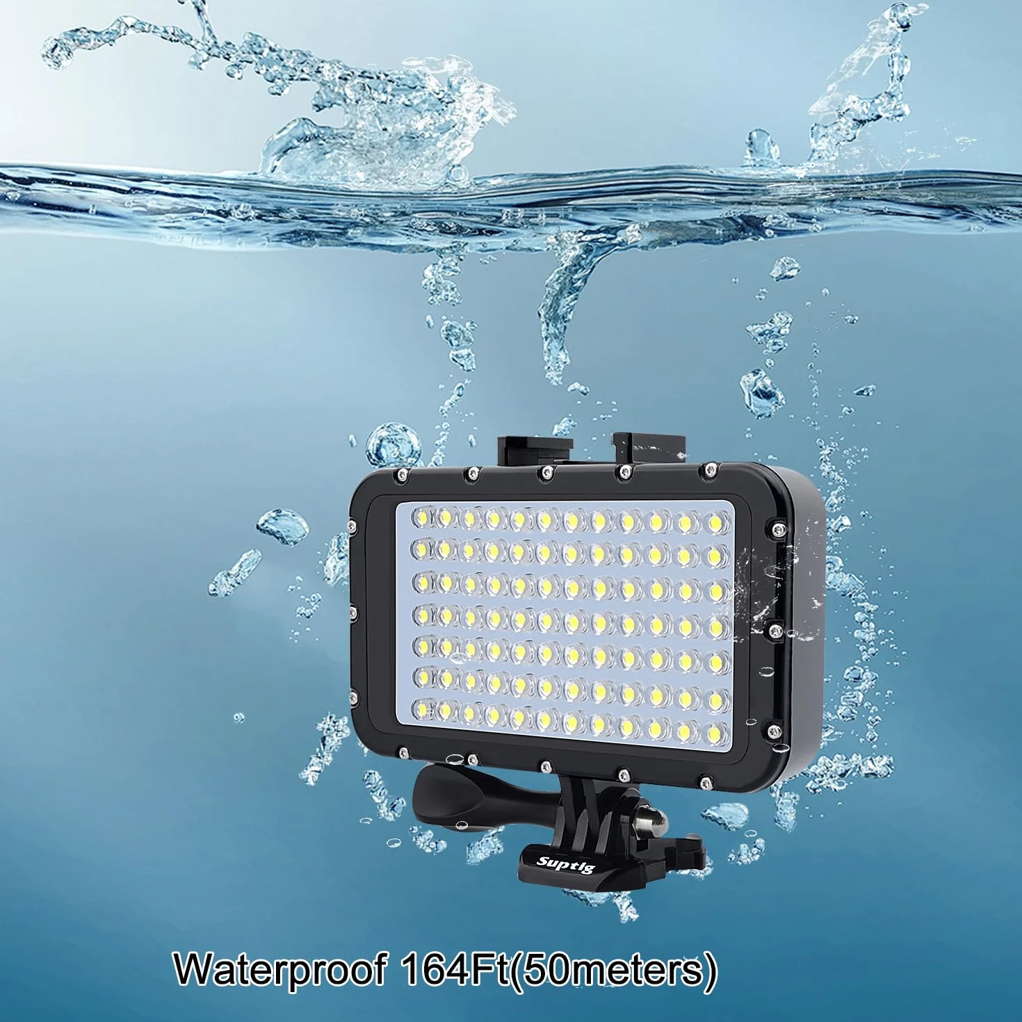 Suptig podwodne światła do nurkowania, 84 LED, wysoka moc, ściemniane, wodoodporne światło LED do 50 m, do nagrywania wideo, do Gopro, Canon, Nikon, Pentax, Panasonic Sony, lustrzanki Samsung