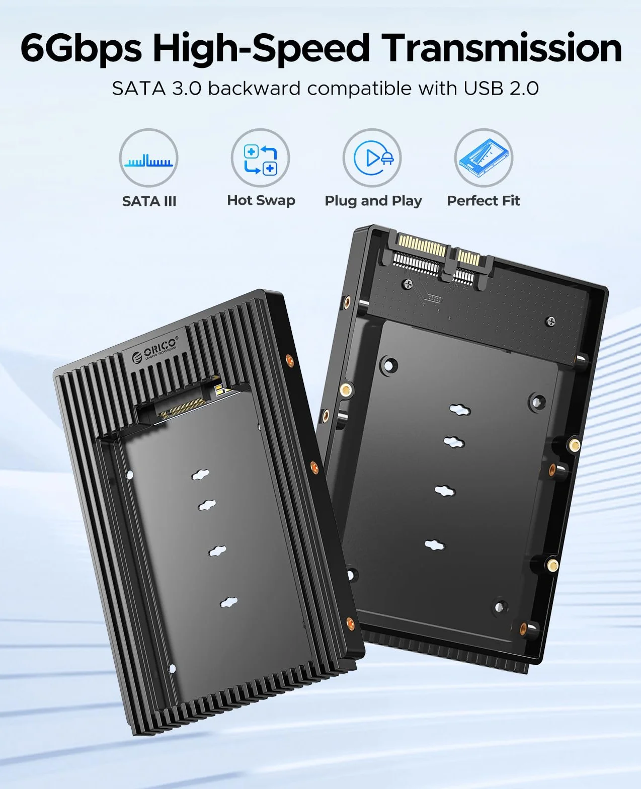 ORICO M.2 NGFF na 3,5 cala SATA adapter dysków twardych, ramka montażowa konwertera ramka wymienna do M.2 SATA SSD B+M Key in 2230/ 2242/ 2260/ 2280 (D2NS)