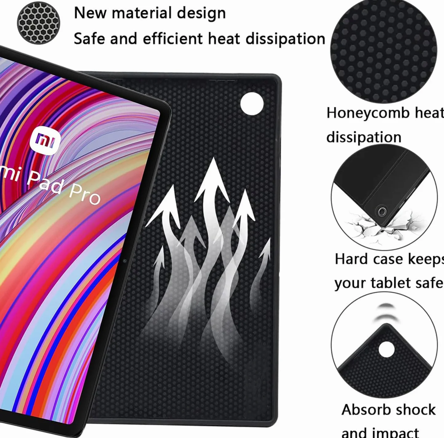 Etui z Klawiaturą Bezprzewodową Bluetooth dla Xiaomi Redmi Pad Pro 12,1 Cala 2024, Czarny