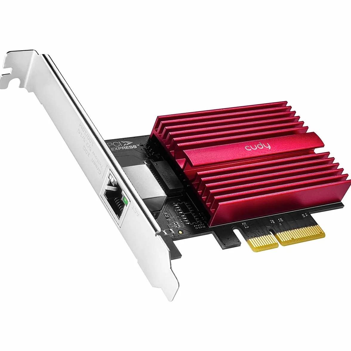 Cudy Karta sieciowa 10 GB PCIe, adapter 10G Base-T, Flow Control, 10 Gigabit Ethernet adapter do Windows 11/10, Windows Server 2022 i Linux, w zestawie kabel sieciowy