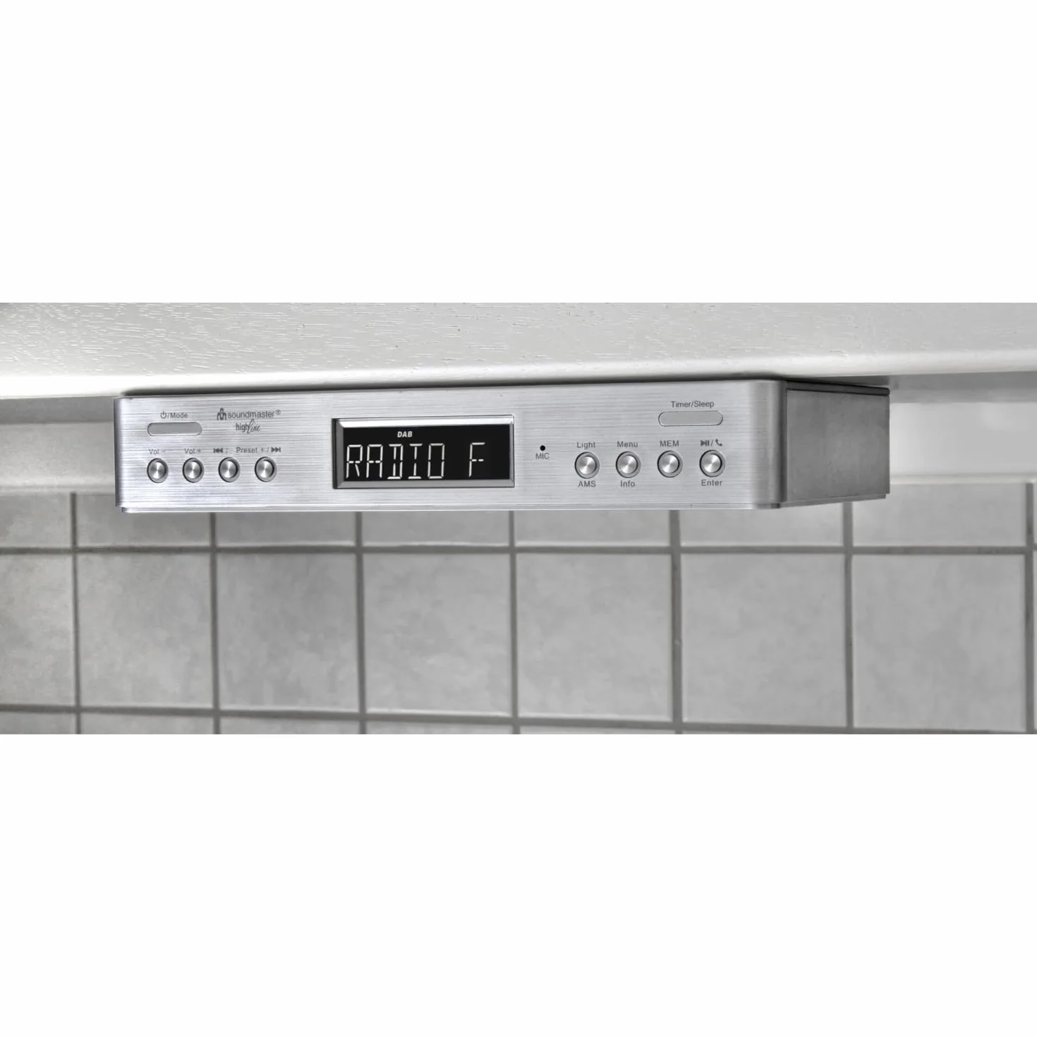 Soundmaster UR2045 radio kuchenne Bluetooth FM DAB DAB+ LED podwójny budzik timer gotowania srebrne