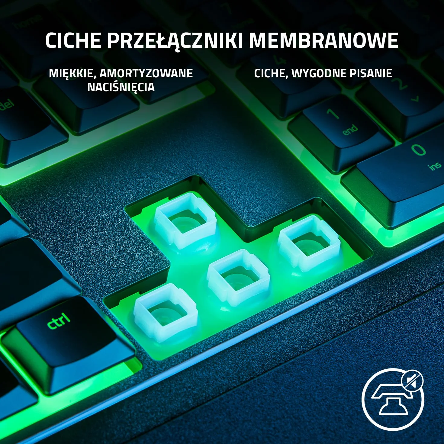 Razer Ornata V3 X - klawiatura do gier z płaską membraną mecha, przełączniki z membraną, ergonomiczne podparcie dłoni, klawisze z powłoką anty-UV) QWERTY US Layout | czarny