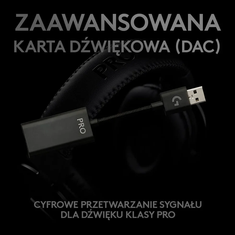 Logitech G PRO X Gaming-Headset, przewodowe słuchawki nauszne z niebieskim mikrofonem VO!CE, DTS X 7.1, 50mm przetworniki PRO-G, dźwięk przestrzenny 7.1 do gier e-sportowych - Czarny