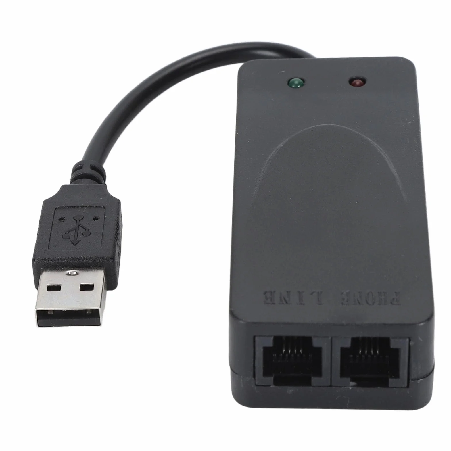 Zewnętrzny Analogowy Faks-Modem USB V.90 56K Dial Up z Dwoma Portami RJ11, Gniazdem na Telefon, Obsługa Identyfikacji Dzwoniącego dla Komputera i Laptopa