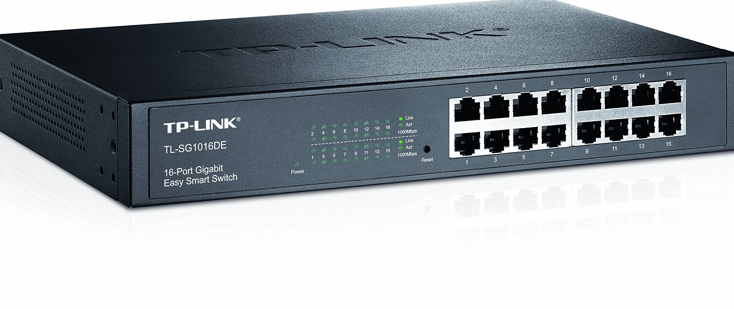 TP-Link TL-SG1016DE 16-Port Gigabit Easy-Smart Ethernet Switch, Steel Case, 13-Inch Rack-Mount