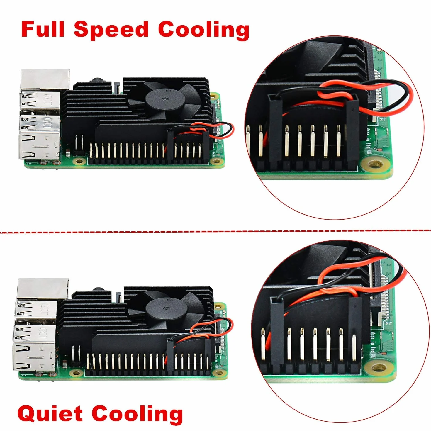 GeeekPi Pi 4 Extreme zestaw wentylatorów chłodzących, aluminiowy radiator z wentylatorem chłodzącym do Raspberry Pi 4B i 3B