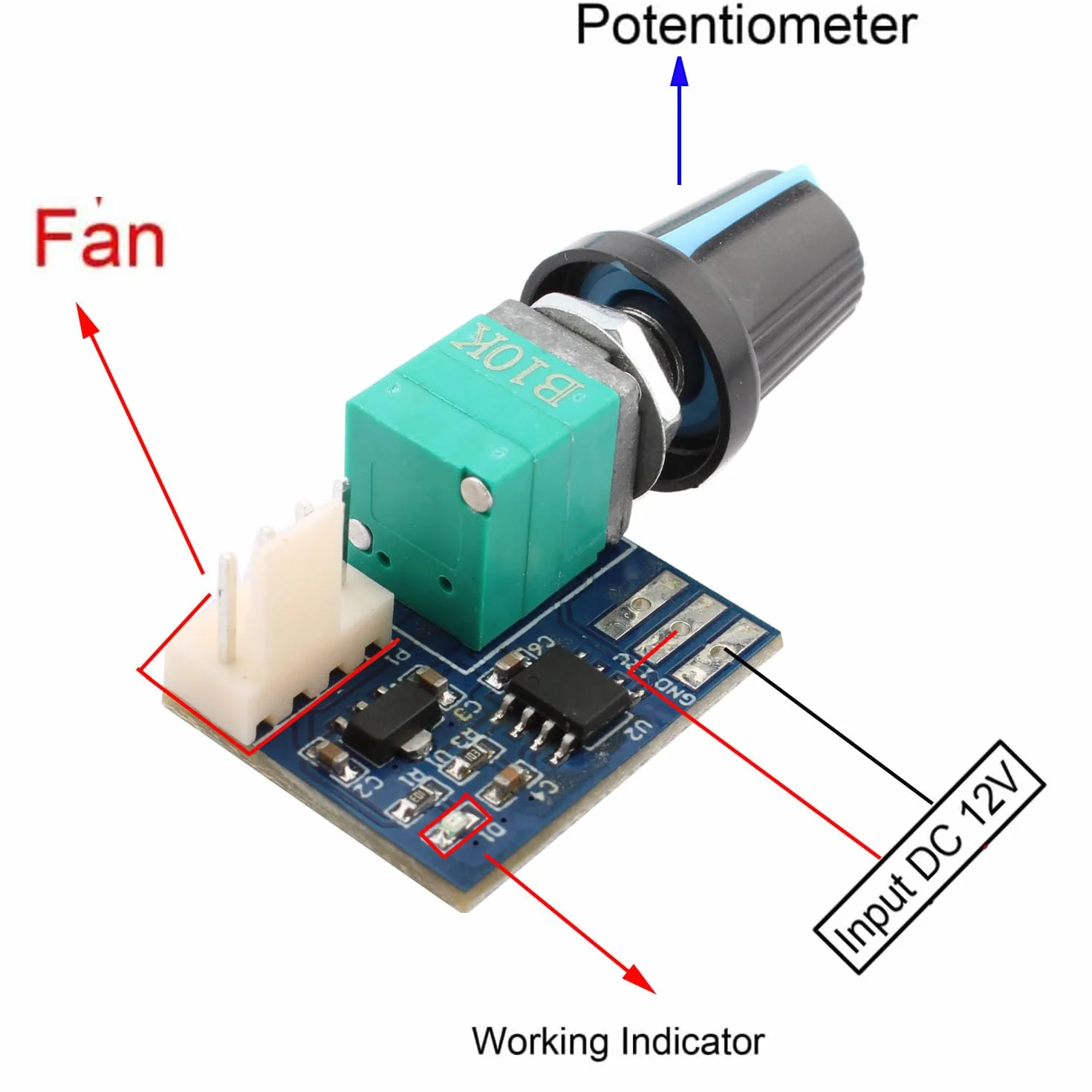 RUNCCI-YUN 2Pack Kontroler prędkości wentylatorów PWM, DC 0-12V 4-przewodowy kontroler prędkości wentylatorów PC CPU, regulator przełącznika do obudowy komputera PC