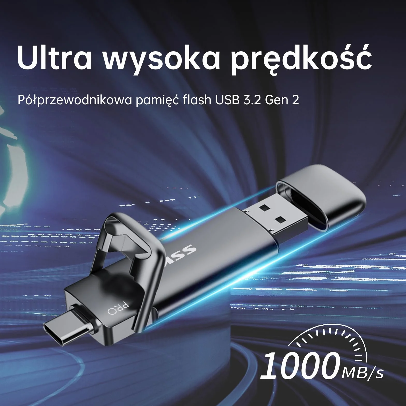 SSK 256 GB SSD Dual USB C Stick do 1000 MB/S, szybki zewnętrzny dysk twardy SSD typu c + USB A USB 3.2 Gen 2, pamięć USB do iPhone 15/PS4/Android
