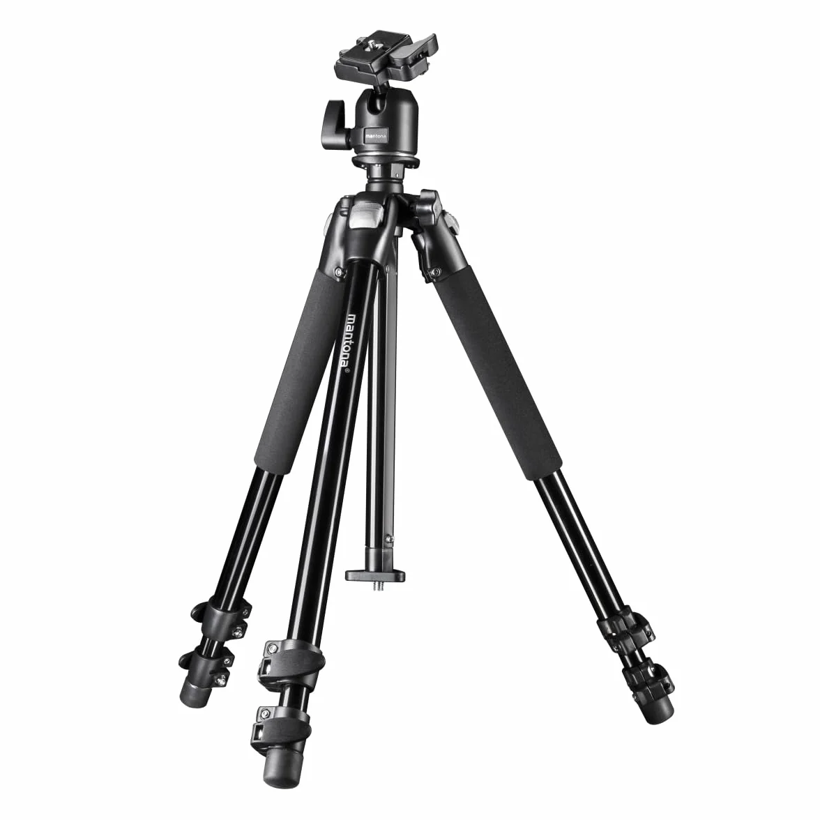 Mantona Statyw Pro Makro II (z głowicą kulową, zdejmowaną kolumną środkową i adapterem do uziemienia do makrofotografii, nośność 5 kg)