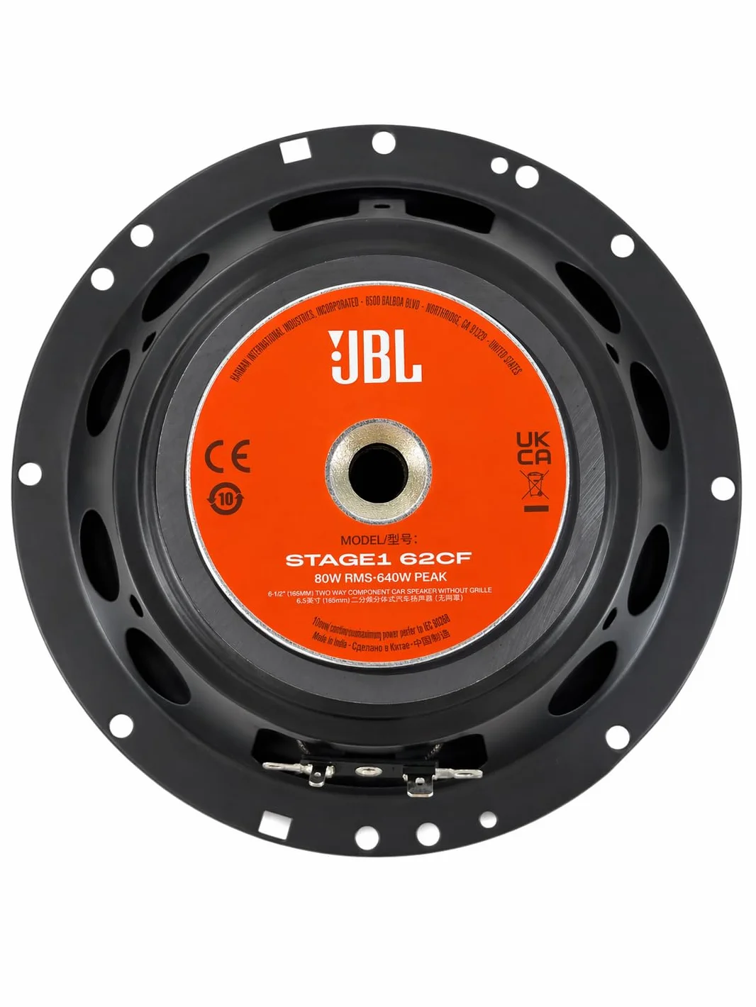 JBL Stage1 GEN2 62CF głośnik samochodowy 165 mm 6,5 cala 80 W RMS 640 W Max zestaw 2 głośników niskotonowych i 2 wysokotonowych