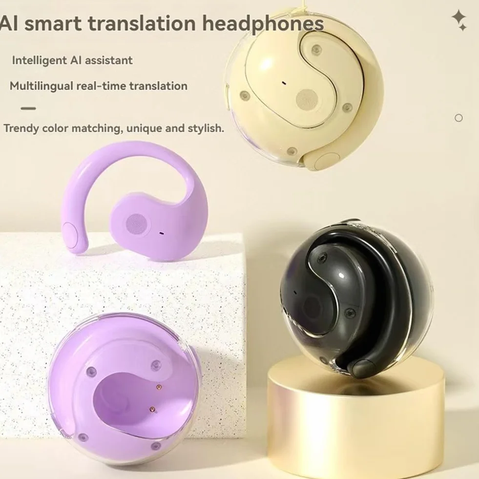 Słuchawki Bluetooth Przewody do tłumaczenia w czasie rzeczywistym Inteligentne słuchawki głosowe AI Bezprzewodowe słuchawki do podróży, C