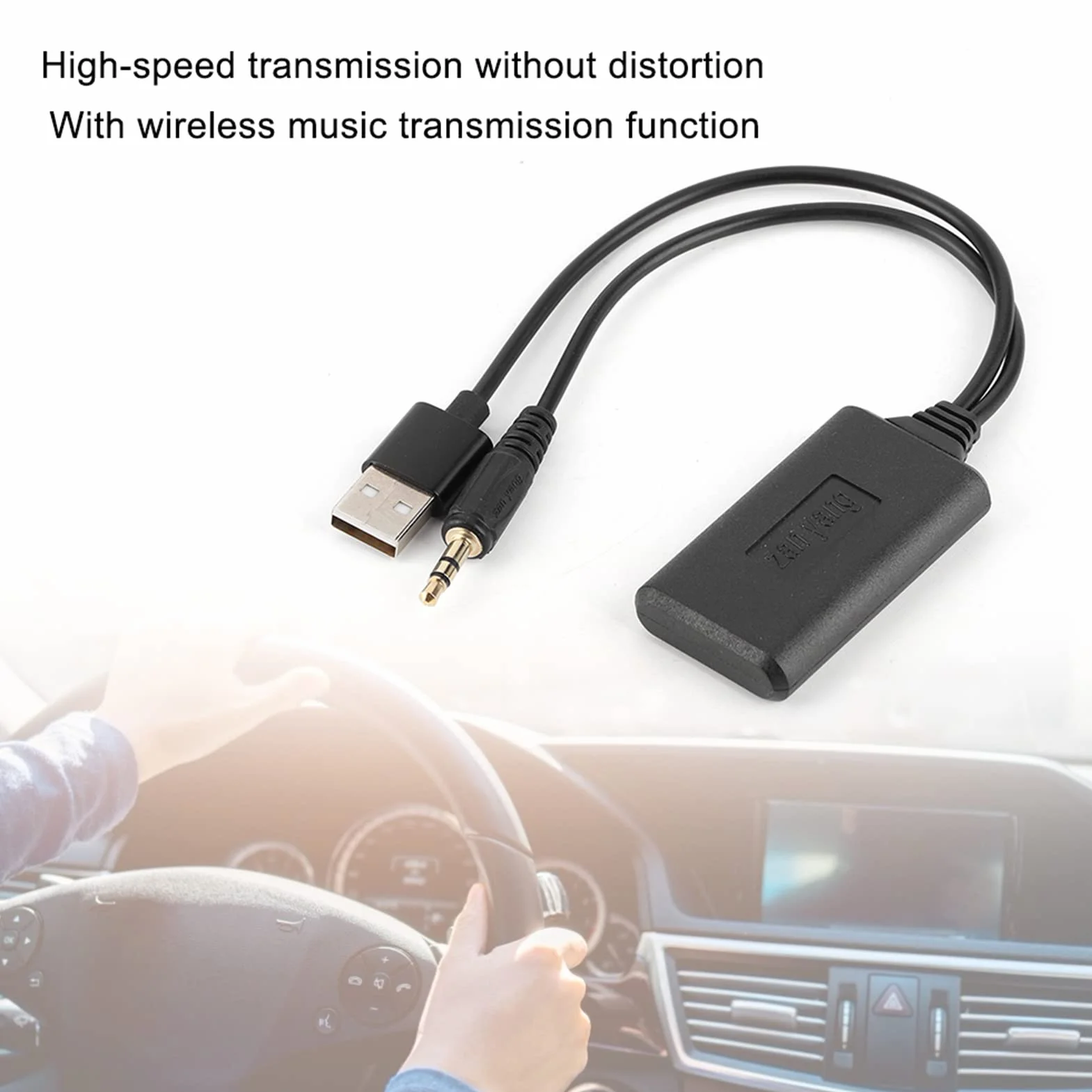 Adapter Samochodowy Bluetooth AUX Kabel Audio 3.5mm Jack Adapter Słuchawkowy, Bezprzewodowy Odbiornik Audio Stereo Bluetooth Jakość Dźwięku HIFI Odbiornik Bluetooth