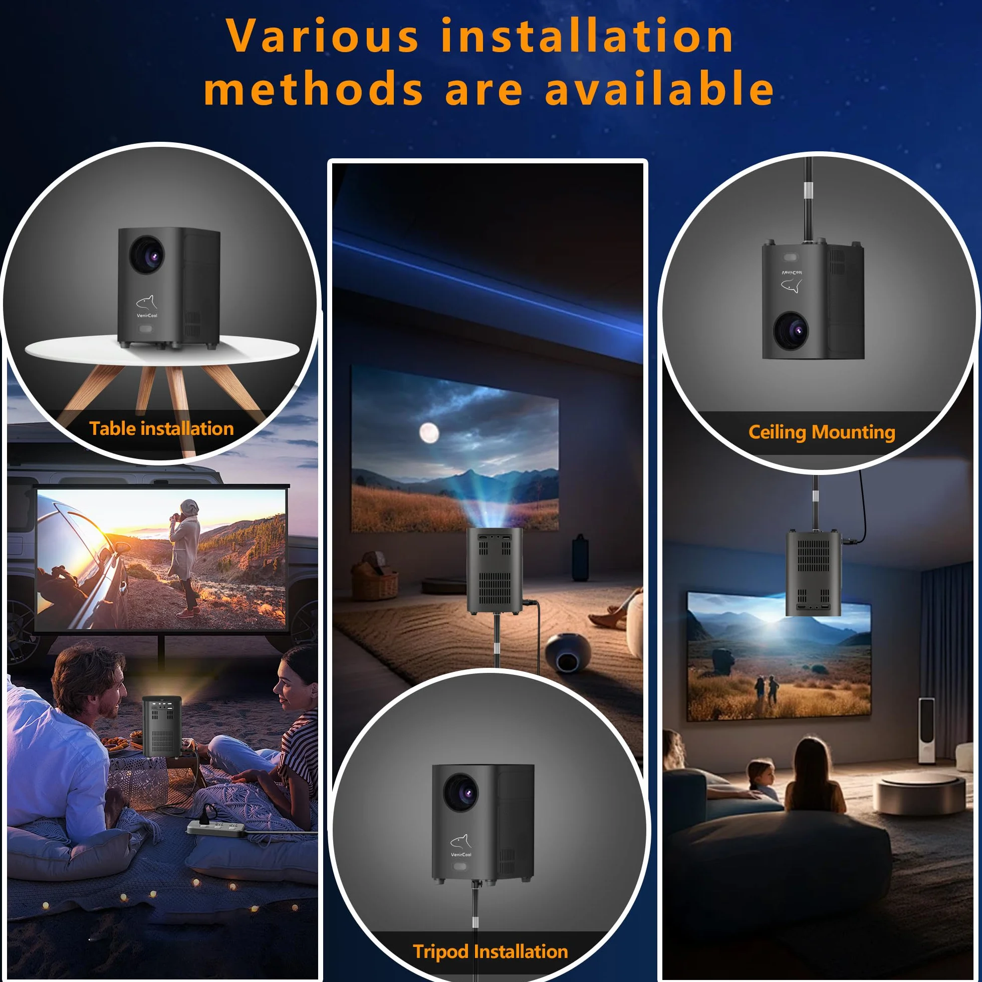 Projektor Q3 Ultra 750 ANSI/10000 ISO LUMEN Android 11 1080P 4k obsługa wyświetlacza FHD - mini inteligentny projektor WiFi i Bluetooth do kina domowego i filmów na świeżym powietrzu z